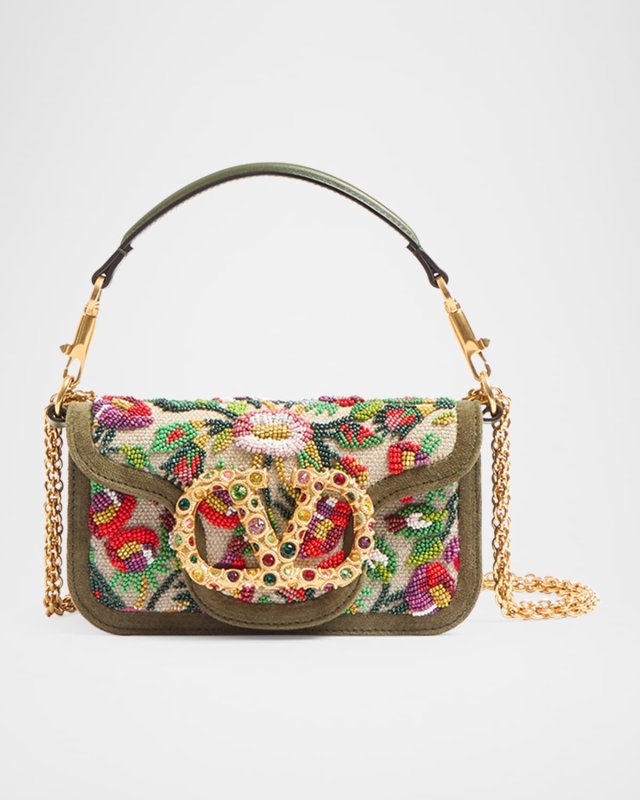 Loco Small Flower Beaded Shoulder Bag